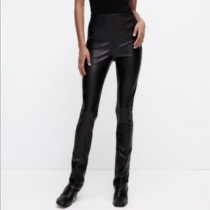Zara extra long faux leather pants